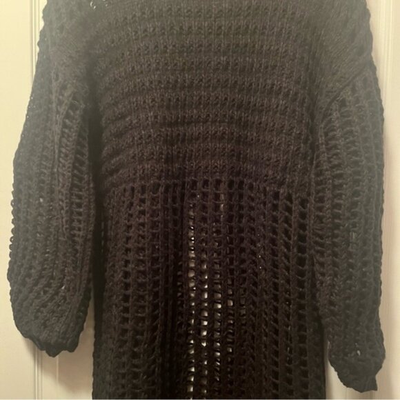 Open Knit Hollow Long Sweater Dress - Picture 9 of 12